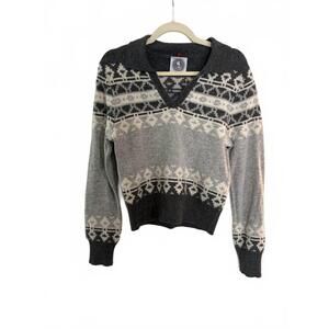 NEW HAPPY SHEEP women's polo silk wool cashmere knit sweater in gray white